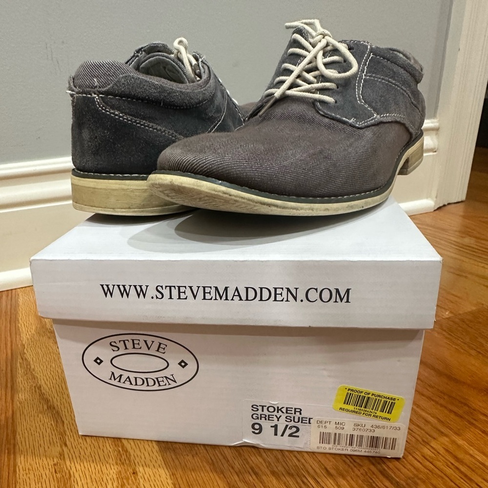 Steve Madden Grey Suede Men's Shoes